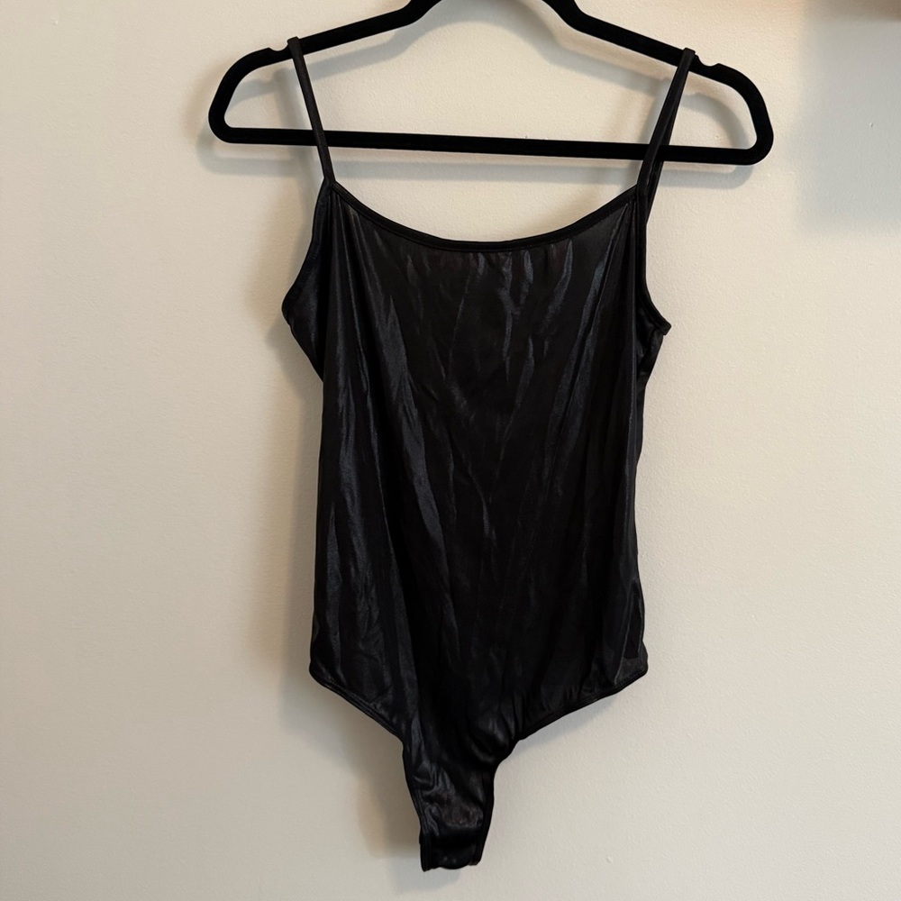American Apparel Black Metallic Bodysuit